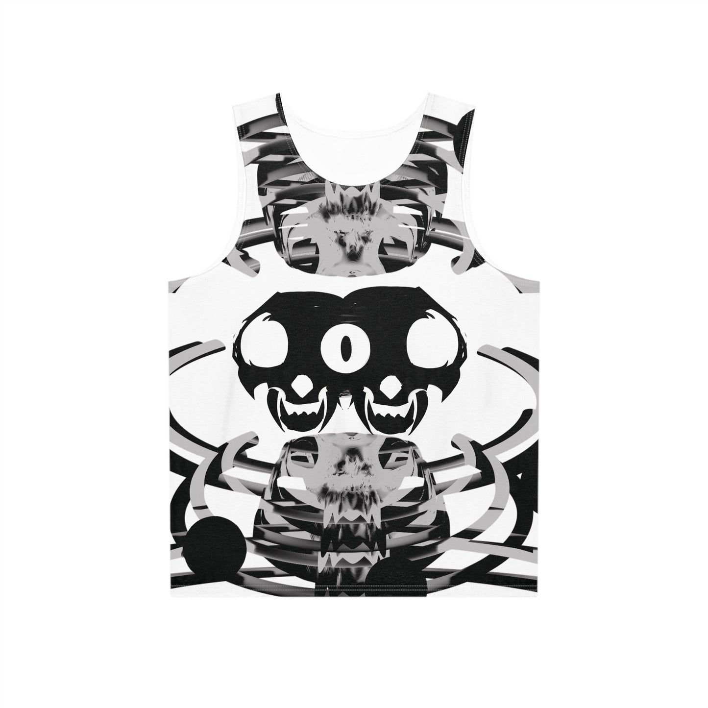 Men's Tank Top, Twin Skulls Graphic Casual Summer Fit